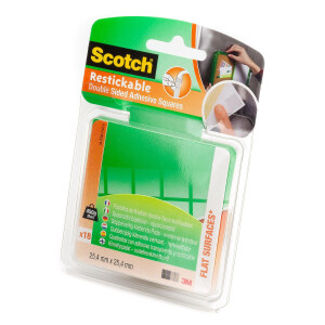 3M Scotch restickable clear adhesive squares